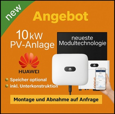 10kW Solaranlage Komplettset Huawei Hybrid Wechselrichter Speicher Module