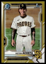 2021 Bowman Chrome Prospects Gold Refractor 1ST Victor Acosta 48/50