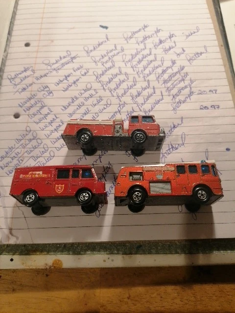 Matchbox Superfast X 3 Fire Trucks From 1969 Land Rover And Pumper Truck - Image 4 of 4