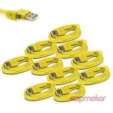 10X 6FT MICRO USB DATA SYNC CHARGER CABLE YELLOW DROID HTC EVO ONE NEXUS KINDLE