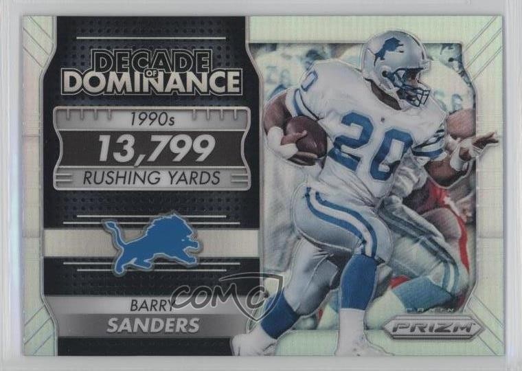 2016 Panini Prizm Decade of Dominance Silver Prizm Barry Sanders #10 HOF 2h0