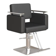 USED/OPEN BOX - Barber Chair 360° Rolling Black Salon Chair Hydraulic Beauty Spa
