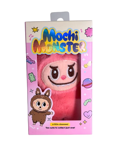 Mochi Monster Plush Charm-  Style Kawaii Collectible Keychain-Pink Monster