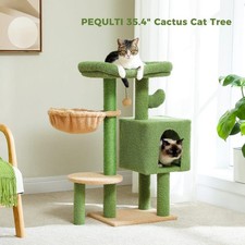 Cat Tree Tower Padded Perch Hammock Condo Scratching Post Bell