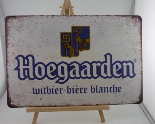 Hoegaarden Witbier Vintage Style Beer Tin Metal Sign Belgian Brewery Wall Decor