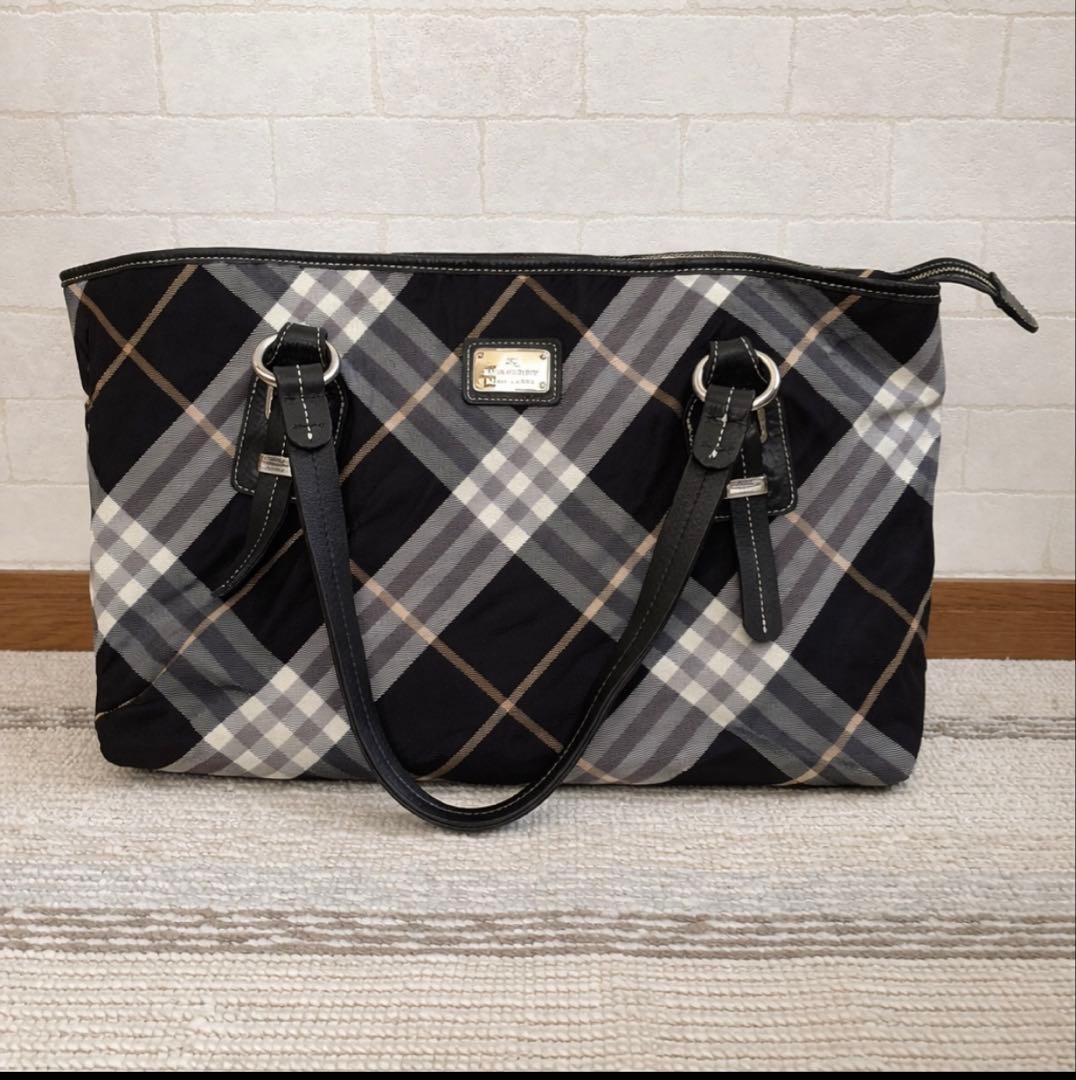 Burberry Blue Label Check Tote Bag Cowhide Leather Shoulder Bag Handbag New thumbnail 22