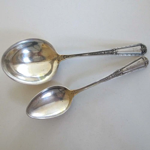 TOWLE Sterling Silver Two LARGE SPOONS LOUIS XIV Pattern TBSP & BERRY 97 grams