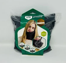 trtl Travel Pillow Neck Support Gray Fleece Washable Lightweight Wraps Unisex