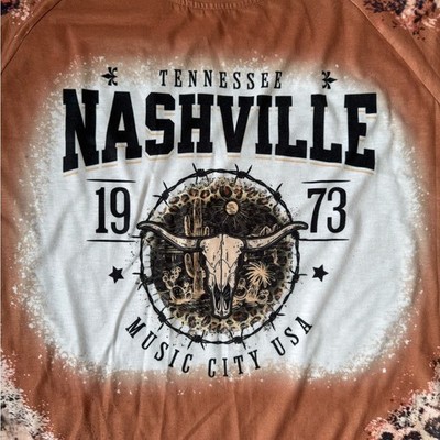 Nashville Graphic Tee - Brown 3X - 3/4 sleeve