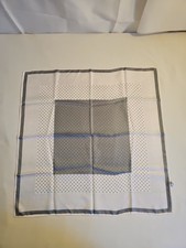 Vintage 100 Polyester Grey Polka Dot Scarf Made in Japan 21x21