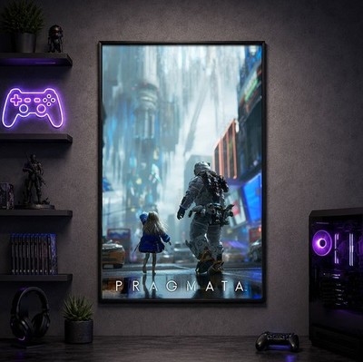 Pramata Sci-fi Action Key Art Gaming Poster & Canvas | Man Cave Wall Art Decor