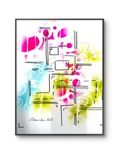 11"x14" Colorful Modern Art Abstract Acrylic Painting on Paper Wall Art