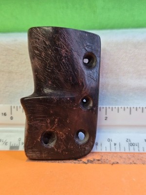 Authentic Highly polished Mic Mac pipe made of Hematite from Lee co IA.