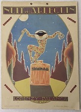Altes Pappschild Nuit d'Arlequin 20/30er Jahre dicke Pappe Parfum RAR