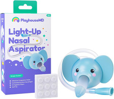 Booger Buddy Nasal Aspirator, Elephant - with LED Light for Babies  Toddlers  