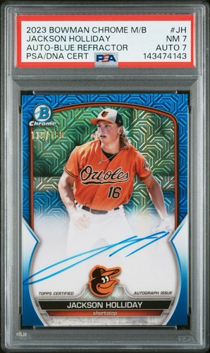 Jackson Holliday 2023 Bowman Chrome Mega Box Blue Refractor Auto /150 PSA 10