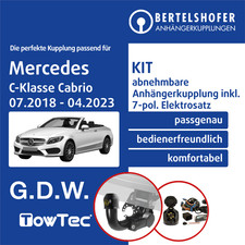 Für MERCEDES C-Klasse Cabrio Typ A205 18-23 AHK abn +7pol spez. E-Satz NEU TOP