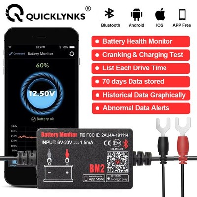 Auto Batterie Tester Analyzer BM2 BLE Batterie Monitor Gerät Bluetooth 4,0 12V