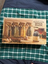 Paul Masson 4 Piece Carafe Spice Rack Corks Empty Bottles Storage VTG 1970s