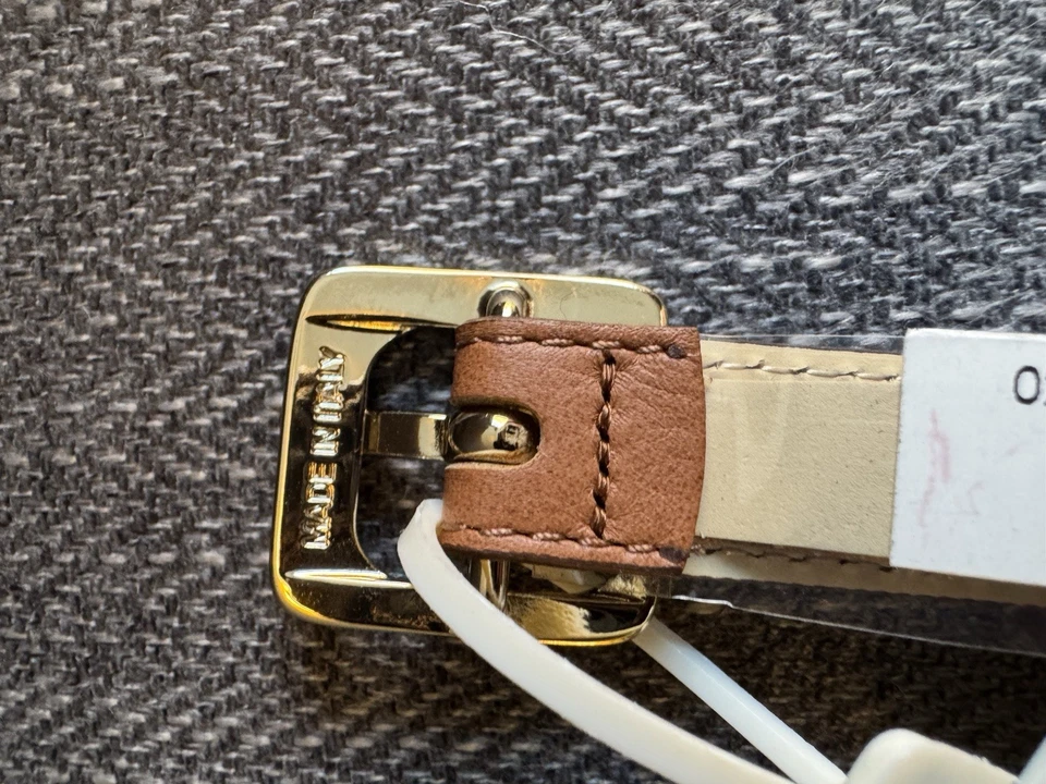 Brooks Brother Red Fleece Brown Leather Skinny Belt Women’s Large NWT - Image 3 of 4