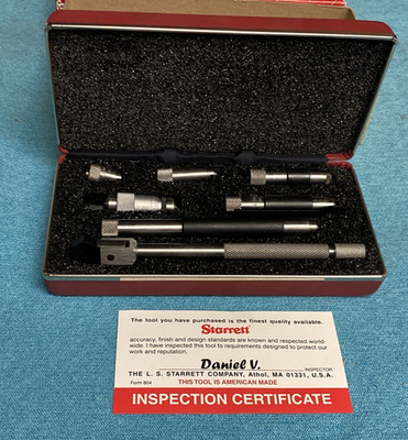 STARRETT 823AZ Inside Micrometer,1-1/2 to 8 In 2ZUC6 EDP-53050 Made In USA