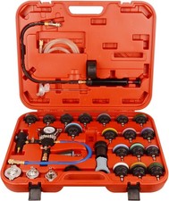 28-piece universal radiator pressure tester kit, coolant pressure tester kit.
