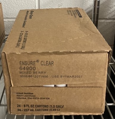 Ensure Clear Therapeutic Nutrition Mixed Berry 8 FL OZ  24 case Exp March 2027