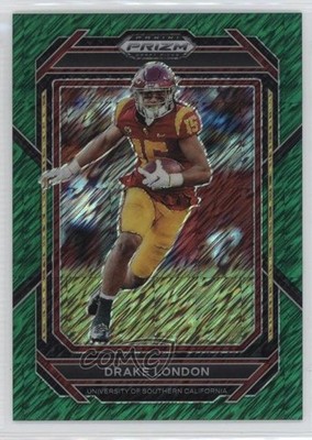 2023 Panini Prizm Draft Picks Green Shimmer Prizm 6/8 Drake London #34 rf2