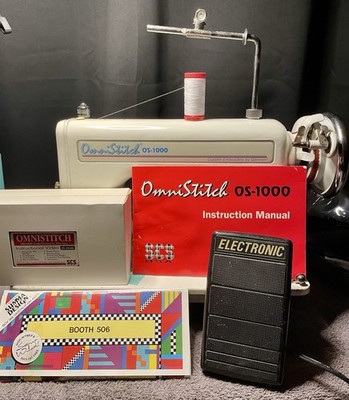 Vintage OmniStitch OS-1000 Embroidery Machine w Access, Manual