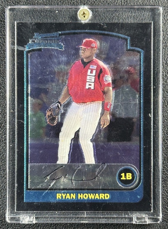 RYAN HOWARD 2003 BOWMAN CHROME DRAFT #BDP138 1ST PROSPECT RC PHILLIES
