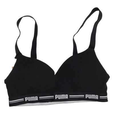 Puma, Sport-BH, Größe: 38, Schwarz, Print, Damen #xnE