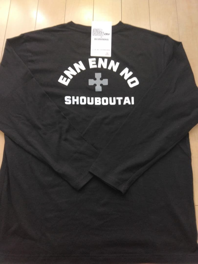 Fire Force x WORKMAN Collaboration Long Sleeve T-Shirt L Black