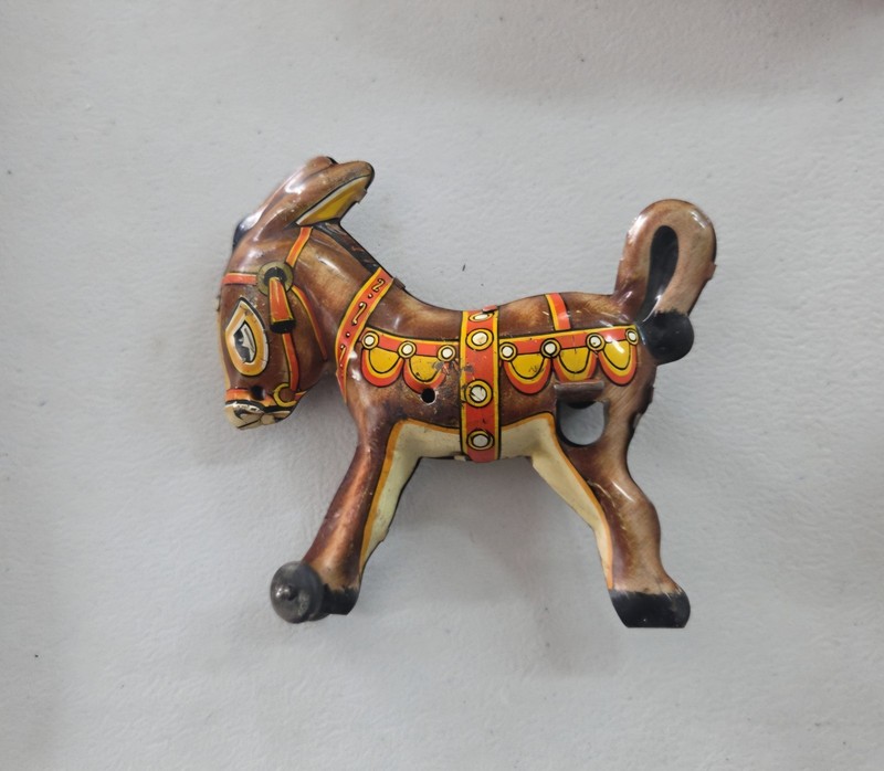 Vtg Louis Marx Tin Litho Donkey Mule Replacement Part Toy Figure Rare 1930s USA