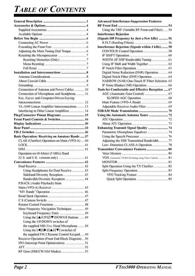 YAESU FT DX 5000 Series Transceiver Operating Manual BINDING - TOUGH COVERING - Image 2 of 4