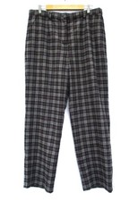 Orvis Tartan Plaid Wool Blend Pants Trouser Flat Front Women Size 16 NEW 130.00