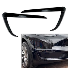 For Tesla Model Y 2020-2023 Car Front Fog Light Lamp Eyebrow Cover Trim Black