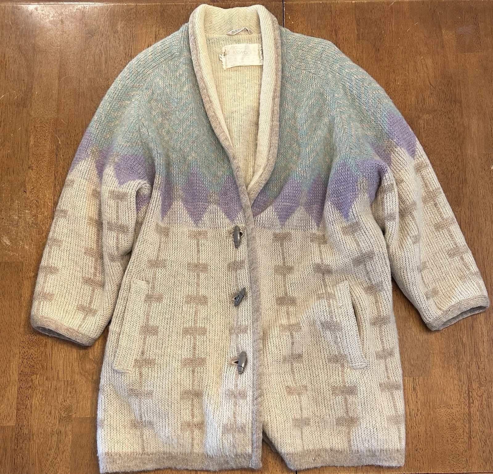 OFF WHITE Alafoss Icewool Pura Lana Cardigan Maglione Giacca Piccolo Soprabito