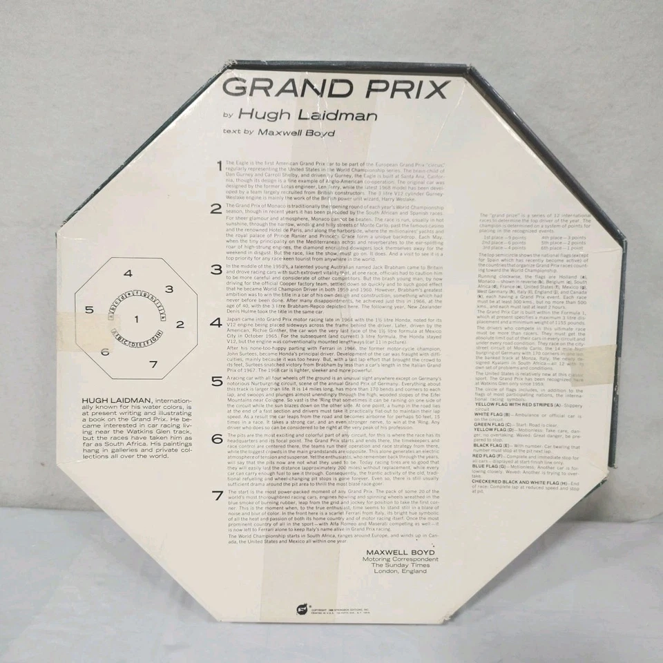 Springbok Vintage 1968 Octagon Jigsaw Puzzle Grand Prix Hugh Laidman Complete - Image 2 of 4