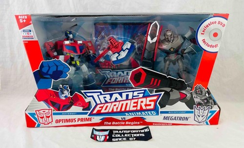 Transformers Animated The Battle Begins 2 Pack Optimus Prime vs Megatron MISB