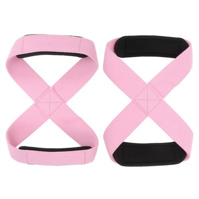2Pack Figure 8 Lifting Strap Fitness Weight 8 Loop Lifting Wraps Light Pink S