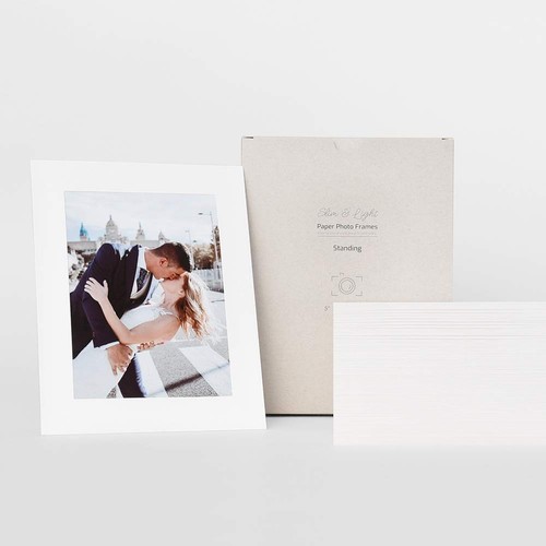 Slim&Light Standing Paper Photo Frame Box Set 5x7 White 100 pack - Fits 5"x7"...