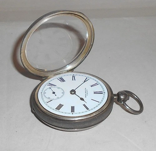 Antique 1898 Waltham Pocket watch in Alfred Bedford Solid Sterling Silver Case