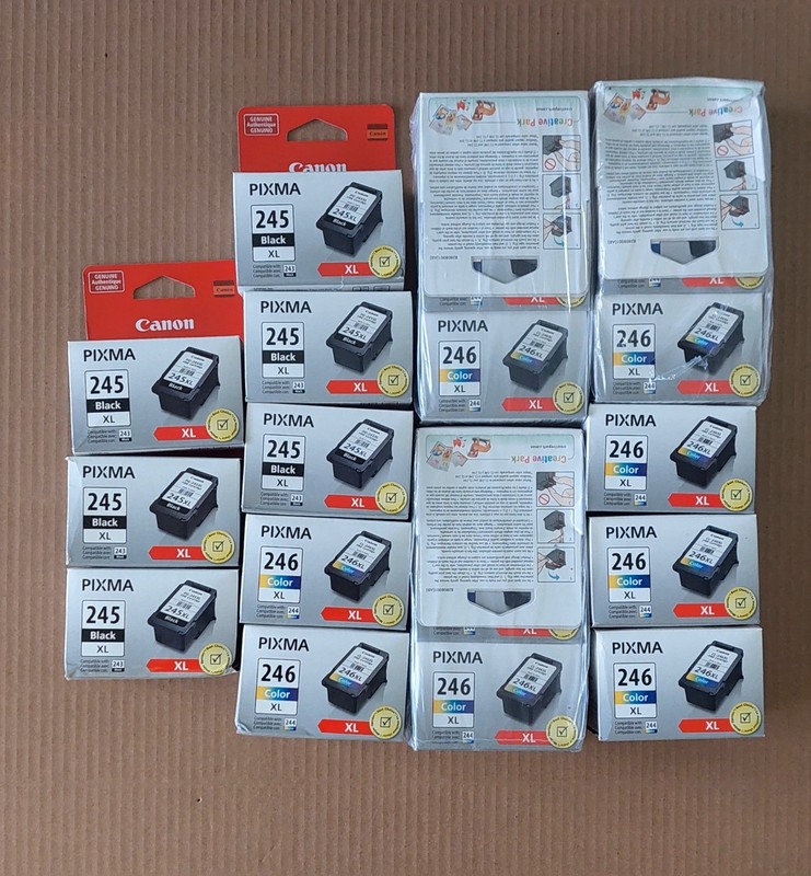 Canon Pixma PG-245XL  - Black and 246XL Color Ink Cartridge Lot