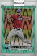 2022 Topps Chrome Trevor Rogers Aqua Lava Refractor /199 Marlins Card