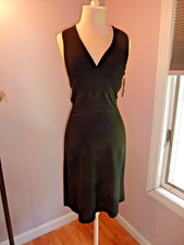 INC International Concepts Black Knit Sleeveless Surplice Sweater Dress Medium
