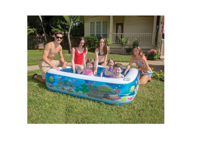 [ BIG SALE ] Poolmaster 69-in L x 53-in W Rectangle Kiddie Pool Blue