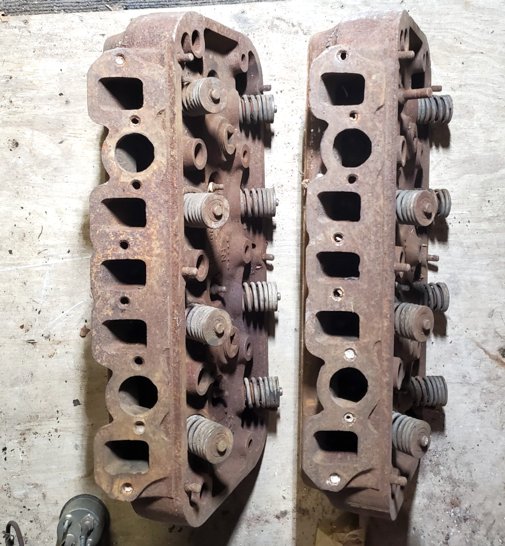 1955 Desoto Fireflite 291 4BBL HEMI Cylinder Heads w/nice Valves