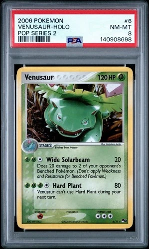 2006 Pokemon Venusaur 006/017 POP Series 2 Holo PSA 8