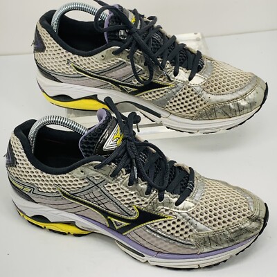 Mizuno Wave Rider 15 Womens Size 10 Running Shoes Silver with Black
