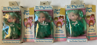 Vintage PEE WEE Pigtails Doll By Uneeda NEW In Box Green 1985 Multi Available
